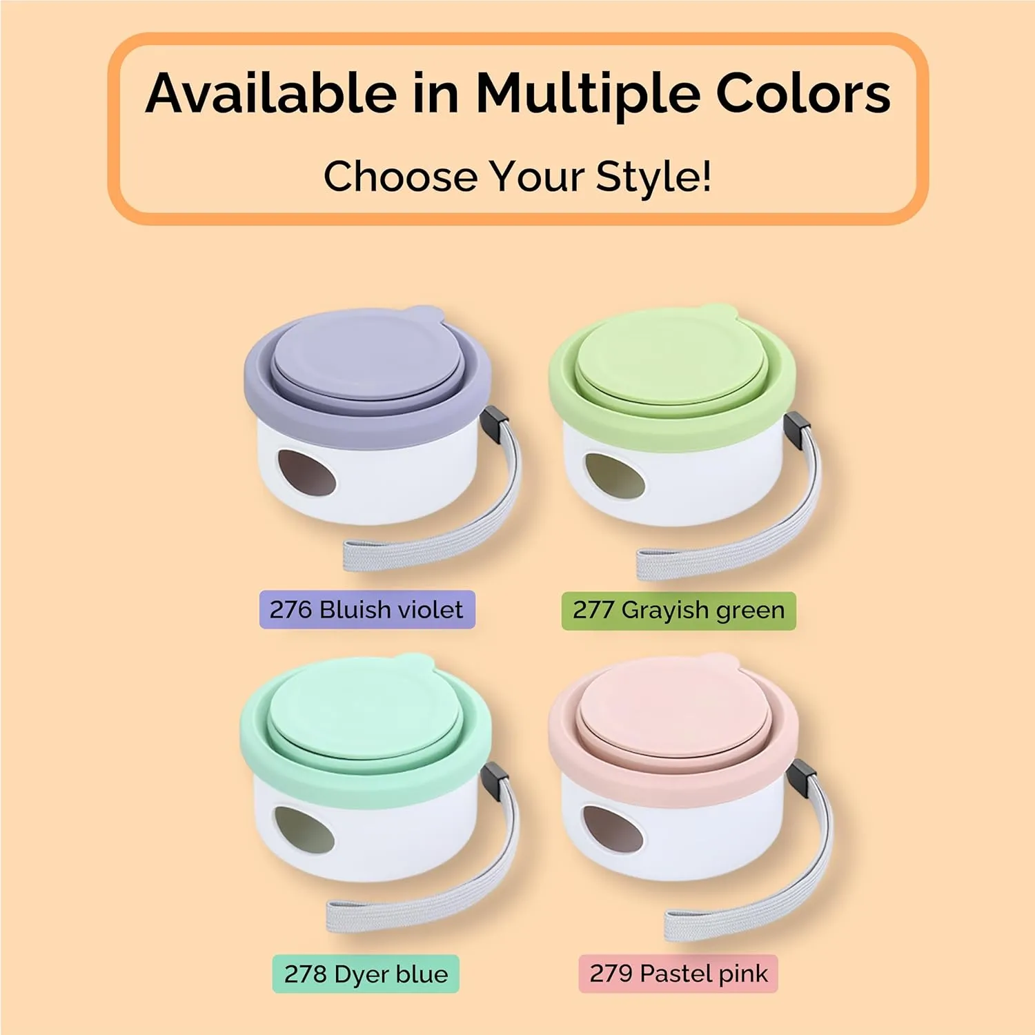 3 in 1 Collapsible Pet Travel Bowls - Silicon Pet Bowls for Travel, Hiking, & Dog Walks with Poop Bags - Portable Travel Bowl for Pets - Food and Water Bowls (Bluish Violet, 1 Poop Bag)