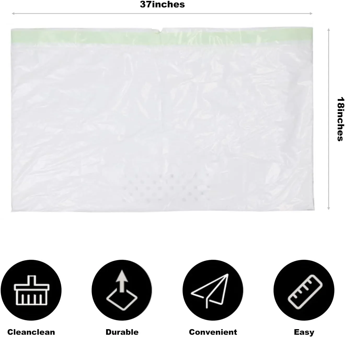 35 Count Cat Litter Box Liners, Cat Litter Bags Kitty Sifting Litter Liners with Durable Drawstring Contains 30 Screening Bags with Holes   5 Non-porous Screening Bag (37" x 18")