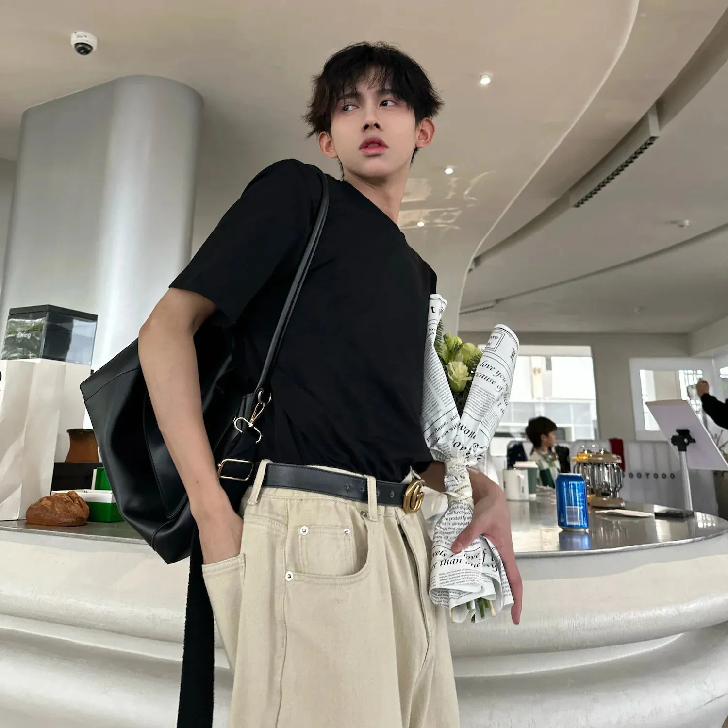 Advbridge -  Youth Men Cotton Harajuku Solid Color T Shirts Mens Classical Style Tee Male Oversized Vintage Round Neck Tops E210