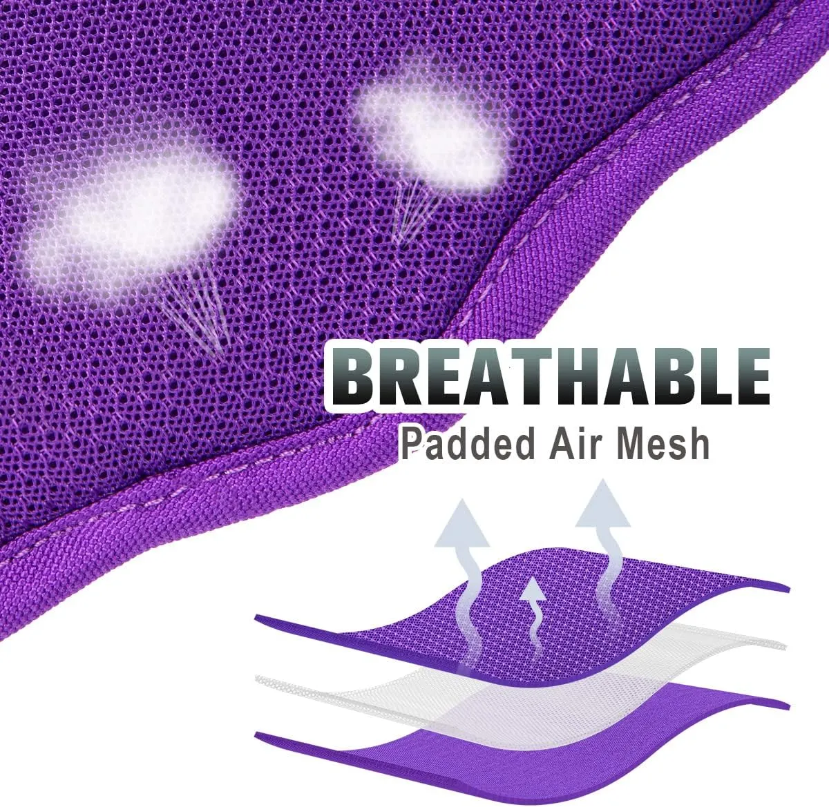 BARKBAY No Pull Dog Harness Large Reflective Dog Harness with Front Clip and Easy Control Handle for Walking Training Running with ID tag Pocket(Purple,L)