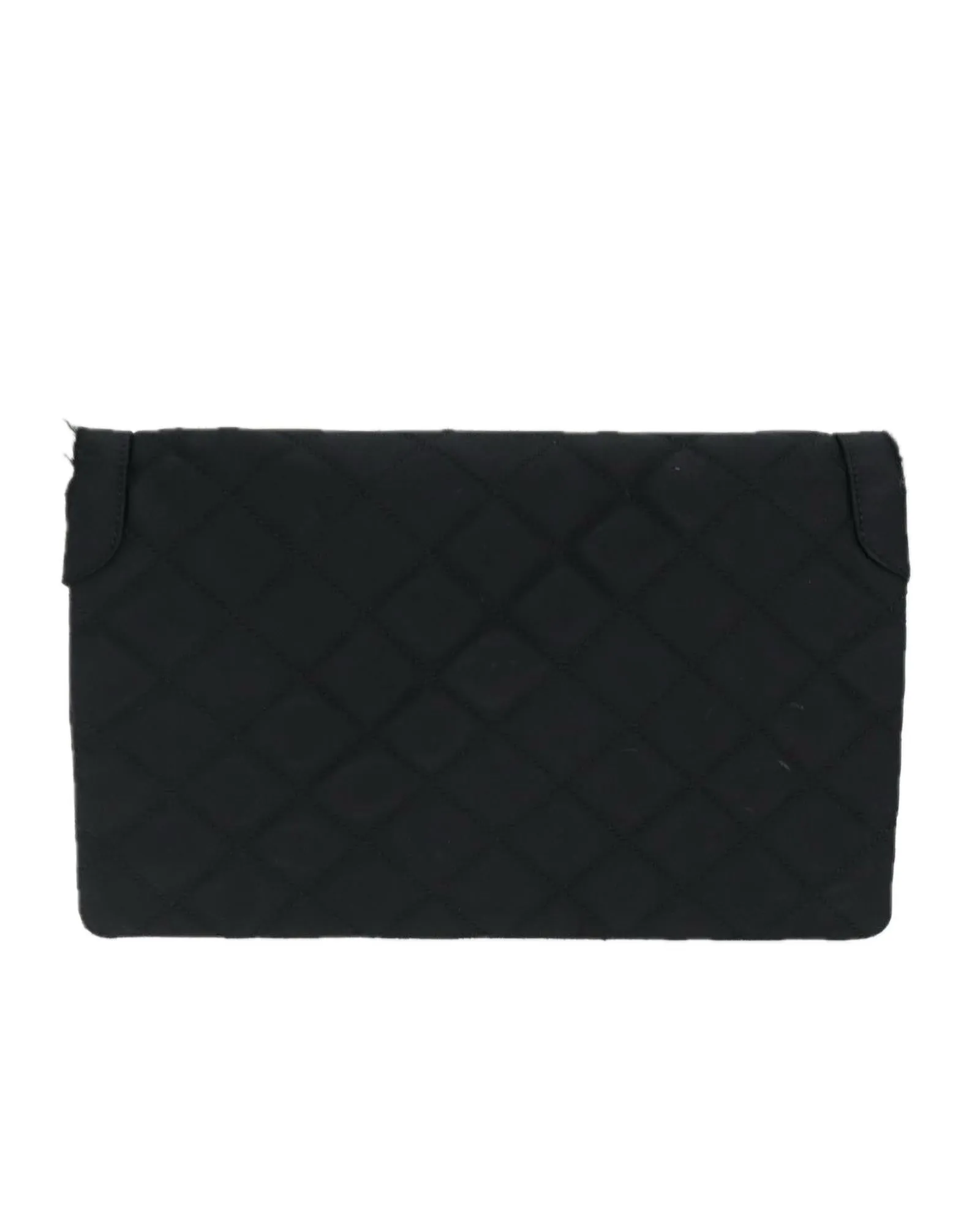 Black Satin Matelasse Chain Shoulder Bag with Guarantee Card - Authentic