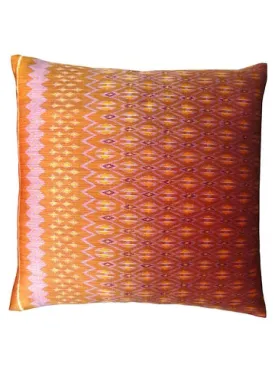 Cambodian Silk Ikat Pillow Caramel Amethyst