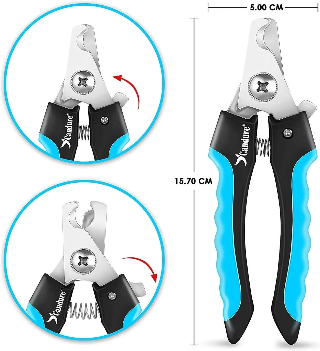 Candure Dog Nail Clippers Professional Dog Nail Trimmers Suitable for Large to Medium Dogs, Cats, Rabbits and Guinea Pigs - Safety Lock/Protective Guard to Avoid Over Cutting