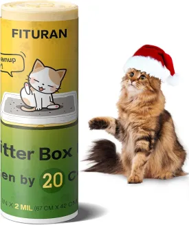 Cat Litter Box Liners Ultrathick 26 x 16 inch Heavy Duty Drawstring Bags 20 CountCompatible with Litter Robot 3/4.