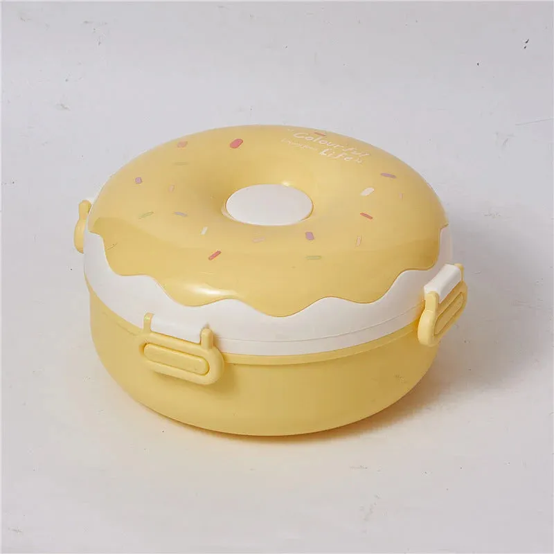 Cute Donut Plastic Bento Lunch Box for Kids