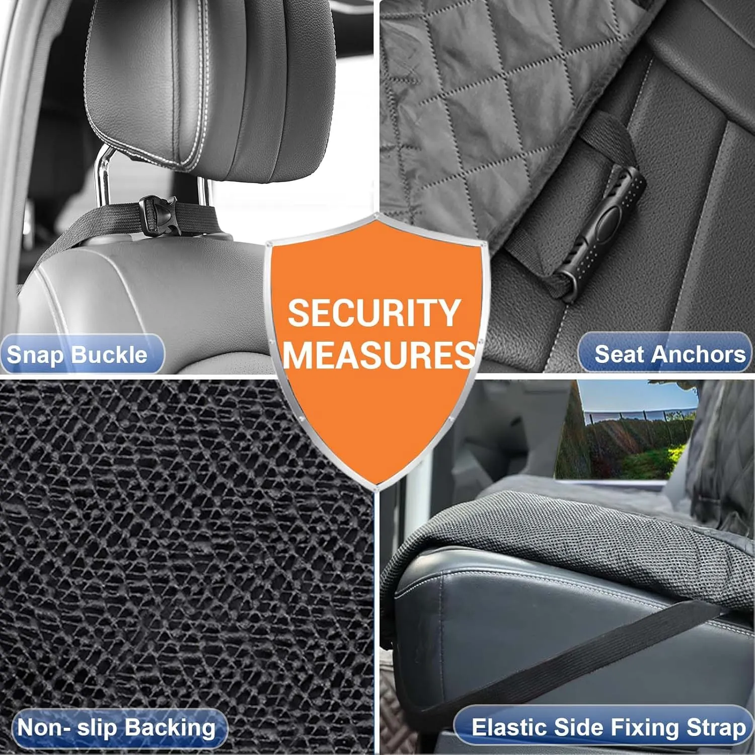 Dog Car Seat Cover for Back Seat Bench Cover, Compatible for Armrest 100% Waterproof & Nonslip Backseat Protector for Pet Standard