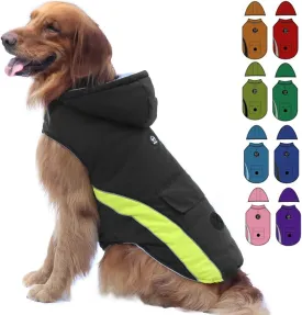EMUST Dog Winter Coats - Windproof Jackets with Hood for Small Dogs, Puppy Apparel for Cold Weather - S/Black