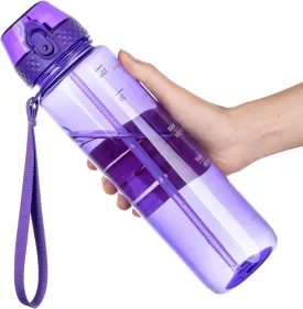 GOPPUS Clear Water Bottle With Straw 32oz Clear Sports Water Bottles Motivational with Time Marker Tritan BPA Free Clea Plastic Water Bottle Wide Mouth for Gym Travel Home School Office