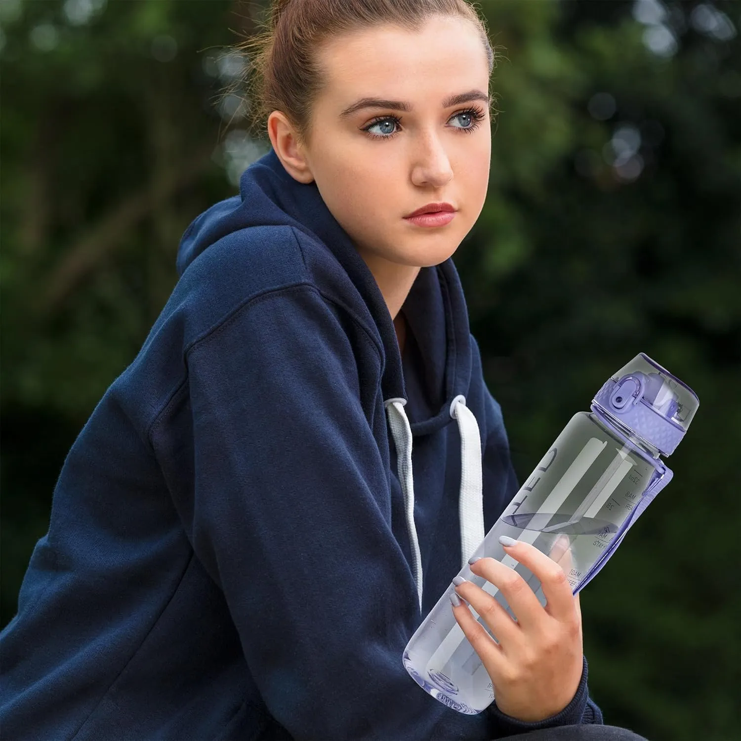 GOPPUS Clear Water Bottle With Straw 32oz Clear Sports Water Bottles Motivational with Time Marker Tritan BPA Free Clea Plastic Water Bottle Wide Mouth for Gym Travel Home School Office