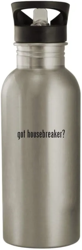 got housebreaker? - 20oz Stainless Steel Water Bottle, Silver