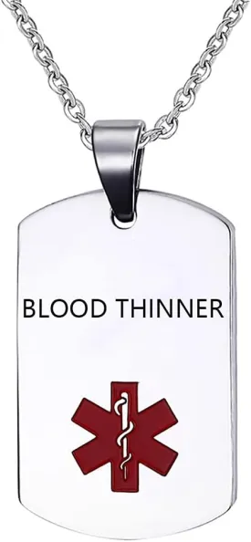 Medical Alert Necklace for Men Women Stainless Steel Medical ID Tag Pendant Necklace