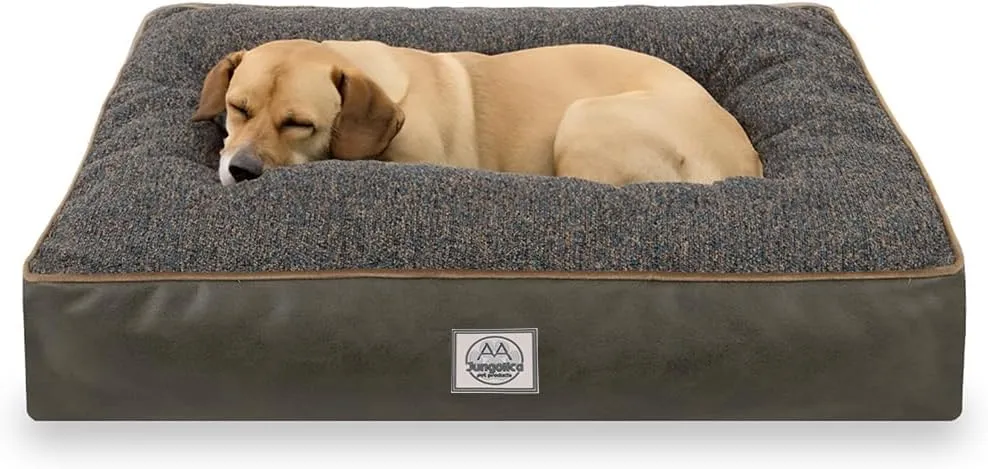 Memory Foam Dog Bed for Large Dogs- Waterproof Dog Bed Mat with Removable Washable Cover, Waterproof Lining and NonSkid Bottom.Green