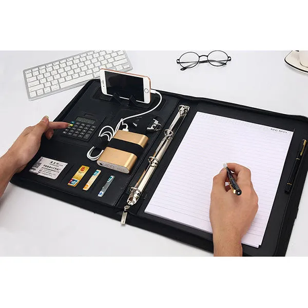 Men Multi-function Folder Zipper Briefcase Portable File Holder Handbag