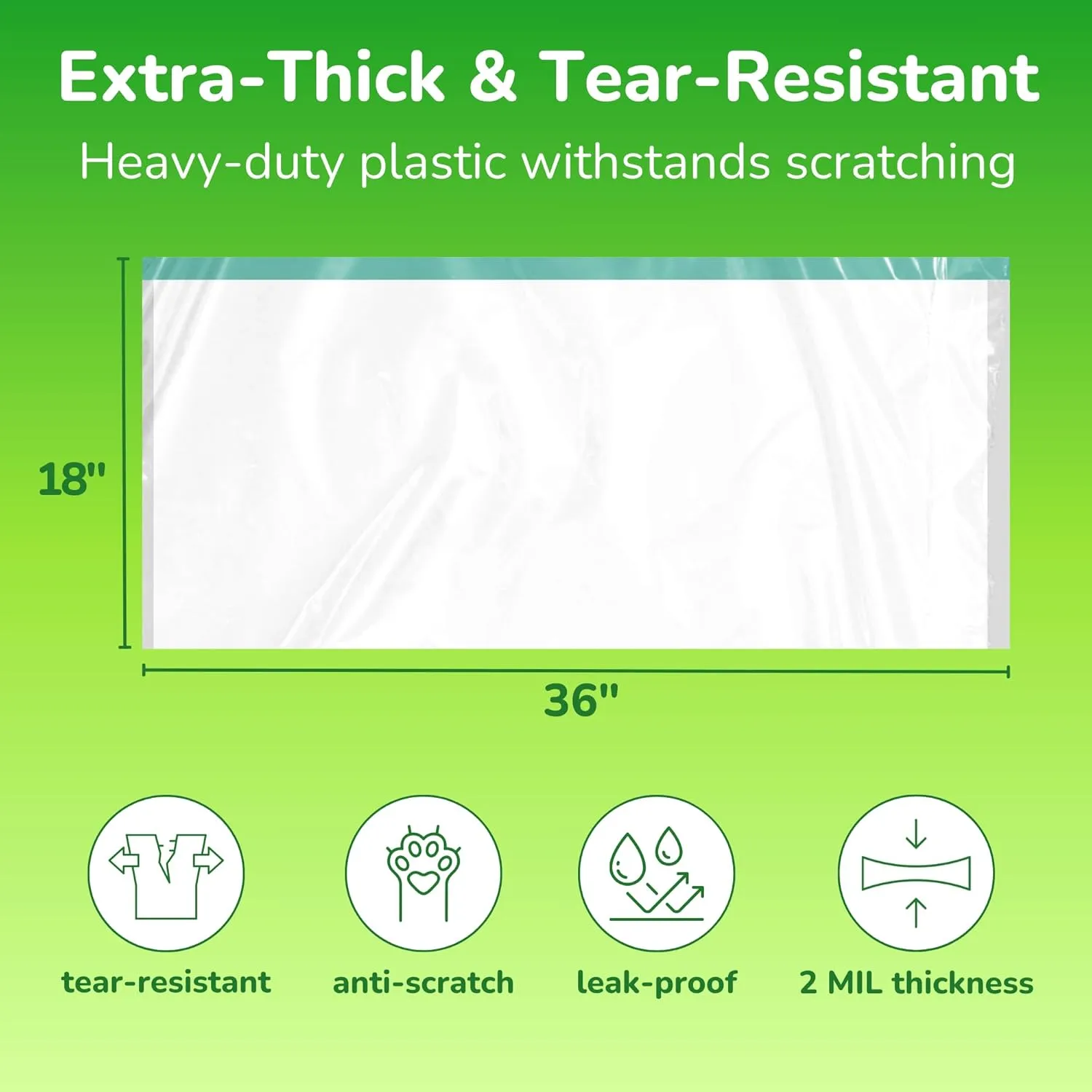 PET N PET Cat Litter Box Liners Bags Jumbo, Heavy Duty Tear Resistant & Drawstring Closure Cat Litter Bags, Waterproof Kitty Box Liners Fits Litterbox Pan Sizes, 36" x 18", 14 Count