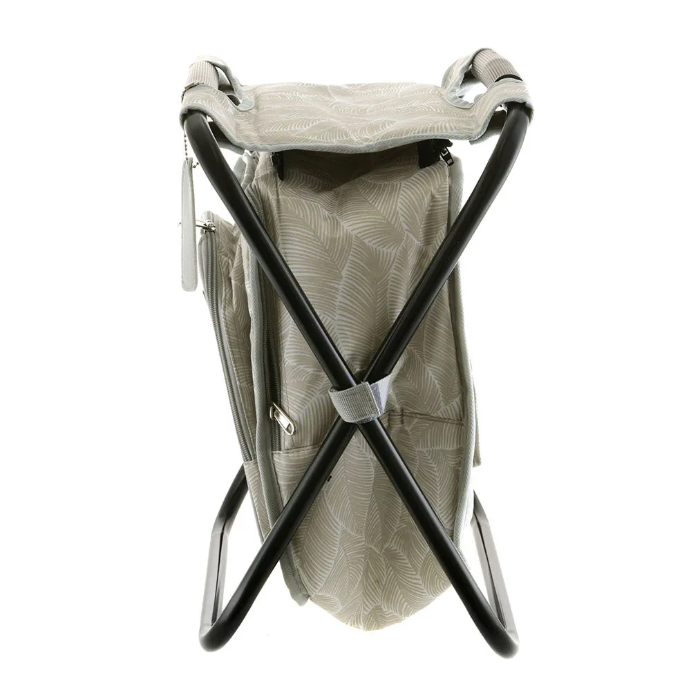 Picnic Cooler with Stool Leaf Print