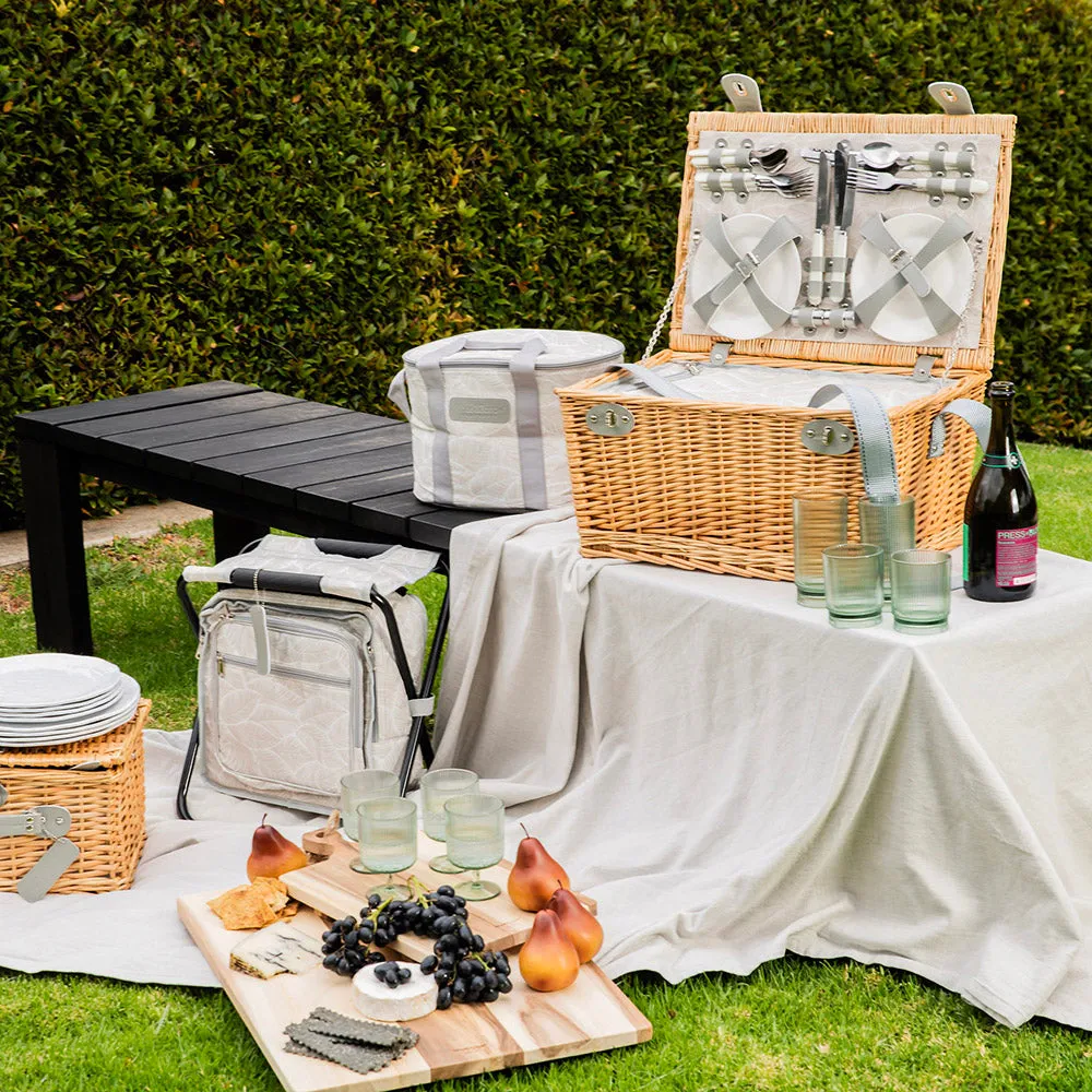 Picnic Cooler with Stool Leaf Print