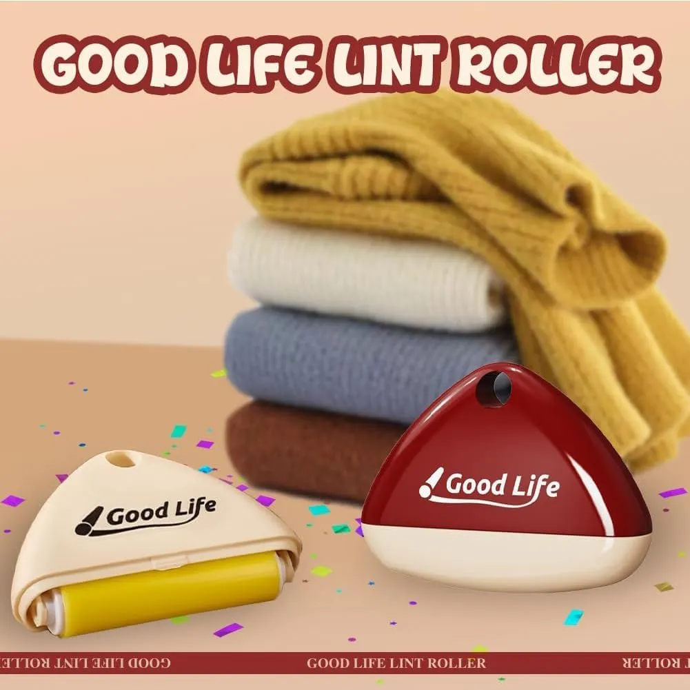 Portable Washable Lint Roller, Good Life Lint Roller Reusable Mini Travel Gel Triangular Double Color Hair Remover Portable Lint Remover for Clothes, Furniture, Dog & Cat Hair(4pcs)