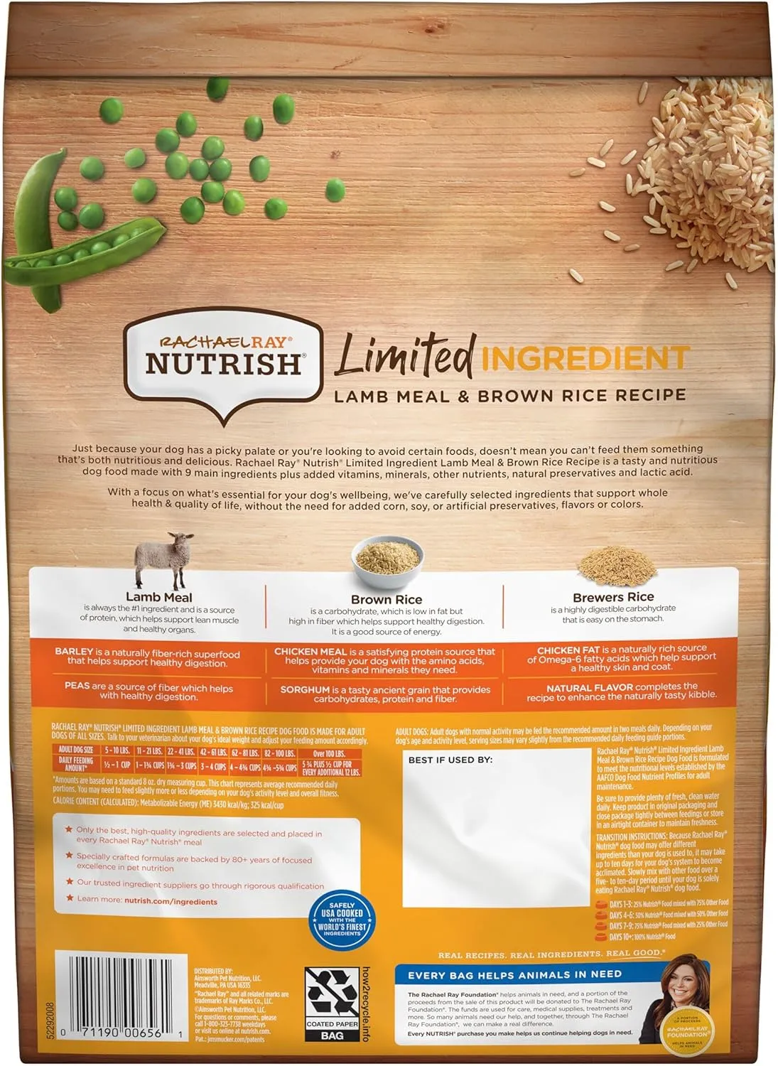 Rachael Ray Nutrish Limited Ingredient Diet Lamb Meal & Brown Rice Recipe, 6 Pounds (Packaging Design May Vary)