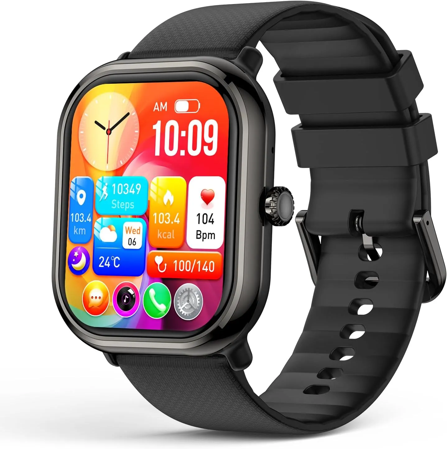 Smart Watch for Men, 1.96" AMOLED Smartwatch with 100  Sport Modes Blood Pressure Blood Oxygen Heart Rate Monitor, IP68 Waterproof Fitness Tracker Compatible with iOS and Android