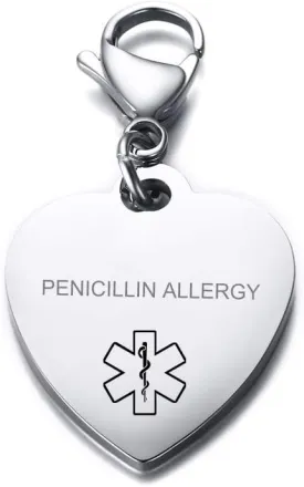 VNOX Personalized Engraving Stainless Steel Medical Alert ID Heart Pendant Necklace for Women Girls