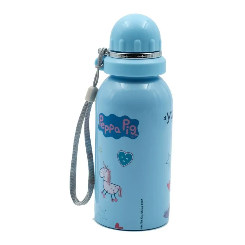 Youp Stainless Steel Blue Color Peppa Pig Kids Water Bottle HYBRID - 500 ml