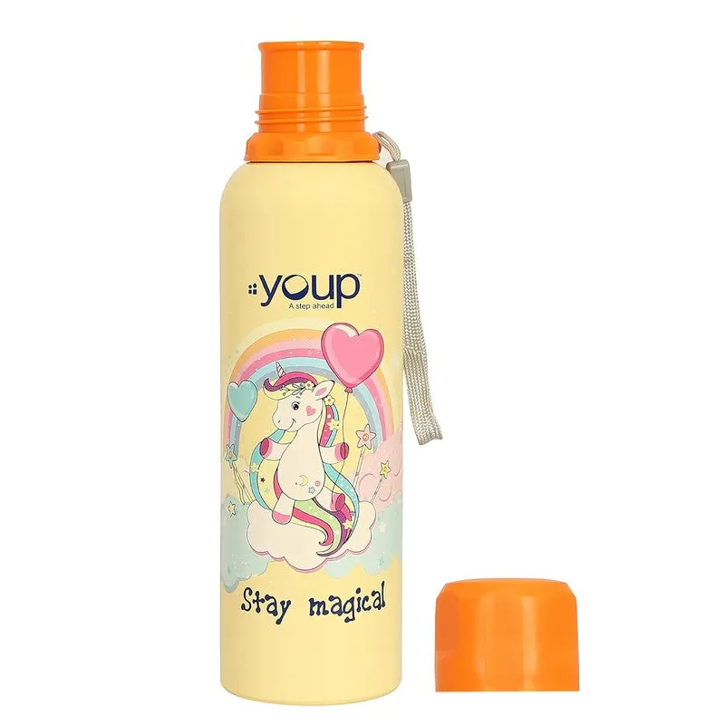 Youp Stainless Steel Orange Color Unicorn Kids Water Bottle Ocean  - 750 Ml